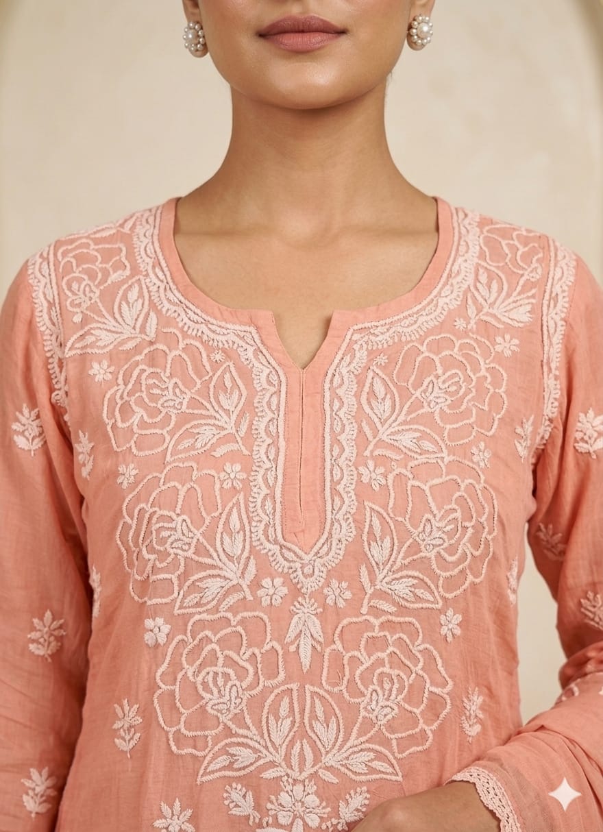 Lucknowi Embroidered Plazo set